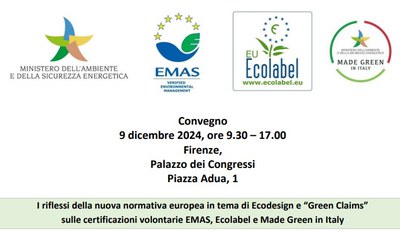 The effects of the new European legislation on ecodesign and 'Green Claims' on voluntary EMAS, Ecolabel and Made Green in Italy certifications