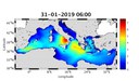 31/01/2019 ore 07 - previsione altezza significativa (Hm0) – fonte:MCWAF ISPRA