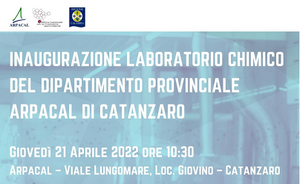 Inaugurazione del laboratorio chimico del Dipartimento provinciale ARPACAL di Catanzaro