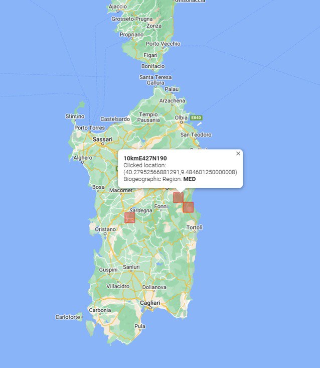 Distribuzione dell'orecchione sardo. Fonte sito reportingdirettivahabitat